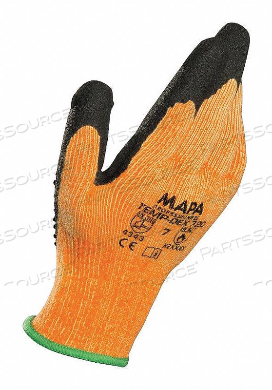 GLOVES, HEAT RESISTANT, NITRILE, ORANGE, SMALL (7) by MAPA Professional