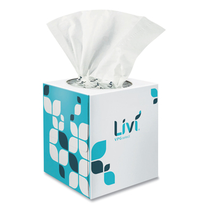 CUBE FACIAL TISSUE, 2-PLY, WHITE, 90 SHEETS/BOX, 36 BOXES/CARTON by Livi