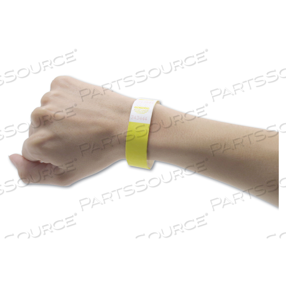 CROWD MANAGEMENT WRISTBANDS, SEQUENTIALLY NUMBERED, 9.75" X 0.75", YELLOW by Advantus CROWD MANAGEMENT WRISTBANDS, SEQUENTIALLY NUMBERED, 9.75" X 0.75", YELLOW by Advantus