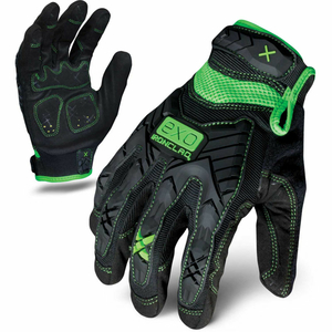 MOTOR IMPACT GLOVES, BLACK/GREEN, 1 PAIR, M by Ironclad