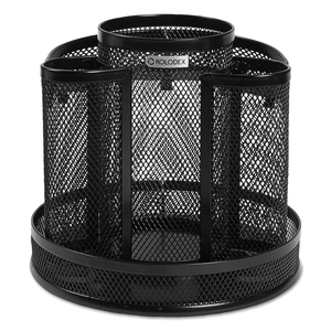 WIRE MESH SPINNING DESK SORTER, 8 COMPARTMENTS, STEEL MESH, 6.5" DIAMETER X 6.5"H, BLACK by Rolodex WIRE MESH SPINNING DESK SORTER, 8 COMPARTMENTS, STEEL MESH, 6.5" DIAMETER X 6.5"H, BLACK by Rolodex