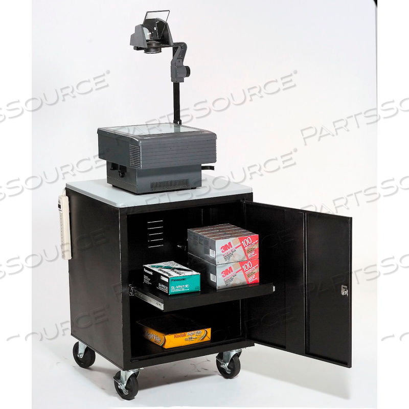 BLACK SECURITY AUDIO VISUAL CART 500 LB. CAPACITY by Approved Vendor