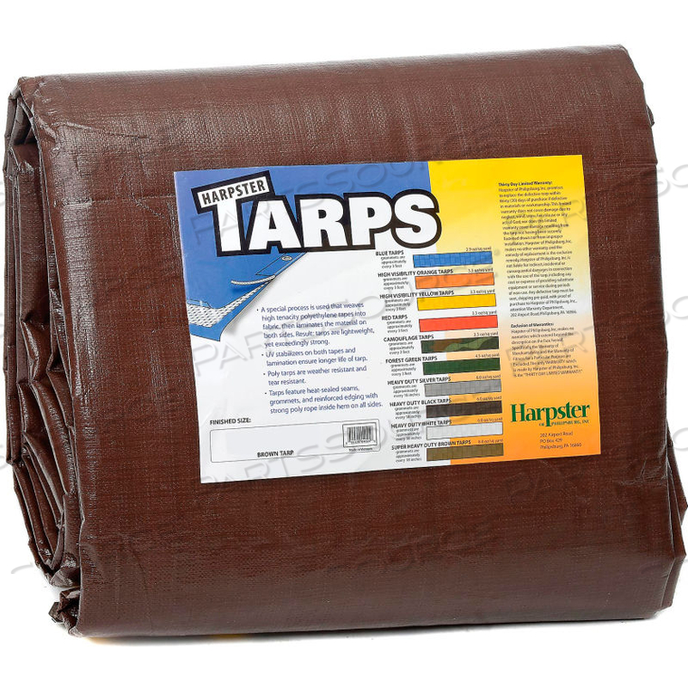 12' X 16' SUPER HEAVY DUTY 8 OZ. TARP BROWN by Harpster Of Philipsburg 12' X 16' SUPER HEAVY DUTY 8 OZ. TARP BROWN by Harpster Of Philipsburg