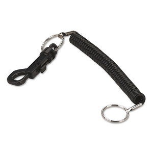 KEY COIL CHAIN 'N CLIP WEARABLE KEY ORGANIZER, FLEXIBLE COIL, BLACK by Securit