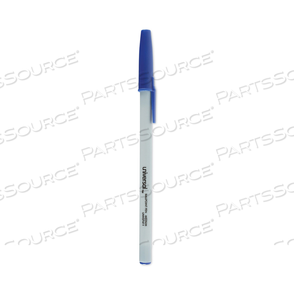 BALLPOINT PEN, STICK, MEDIUM 1 MM, BLUE INK, GRAY BARREL by Universal BALLPOINT PEN, STICK, MEDIUM 1 MM, BLUE INK, GRAY BARREL by Universal