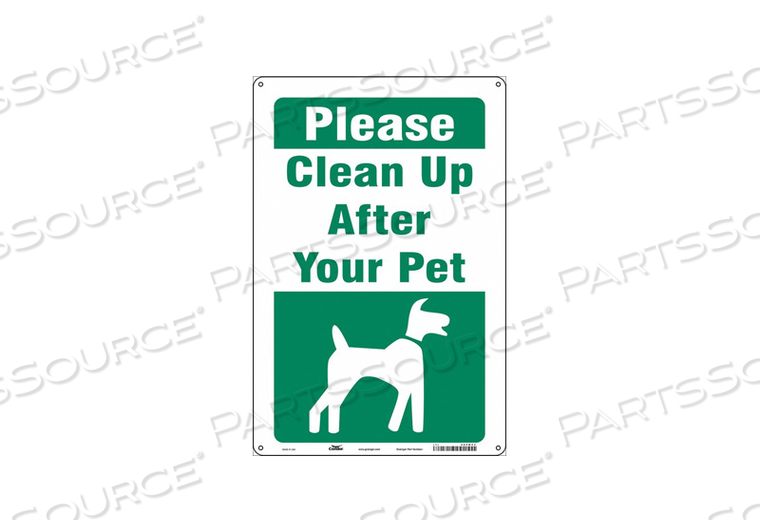 SAFETY SIGN 12 WX18 H 0.055 THICK 