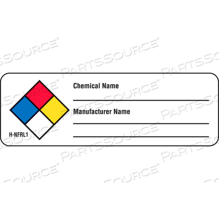 LABELMASTER NFPA WRITE-ON CHEMICAL NAME LABEL, 3" X 1", PAPER, 100/ROLL by Labelmaster