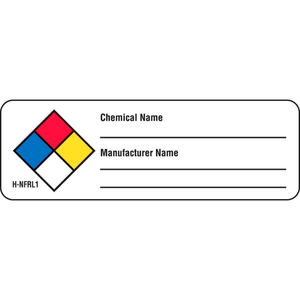 LABELMASTER NFPA WRITE-ON CHEMICAL NAME LABEL, 3" X 1", PAPER, 100/ROLL by Labelmaster