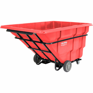 DELUXE RED EXTRA HEAVY DUTY PLASTIC FORKLIFTABLE TILT TRUCK 2-1/2 CU. YARD by Quality Industries LLC