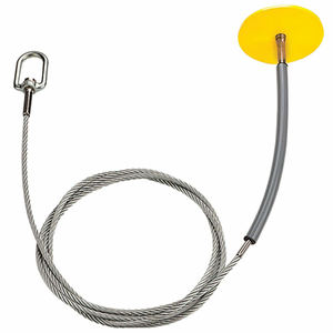 5K DROP THRU ANCHOR W/ SWIVEL D-RING, 6" ROUND PLATE, 8-1/2' CABLE, STEEL, 130-400LBS CAP. by Guardian Fall Protection