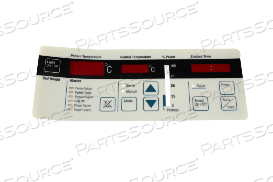 INFANT WARMER LABEL MEMBRANE, SOFTWARE PANEL IWS-ENGLISH 