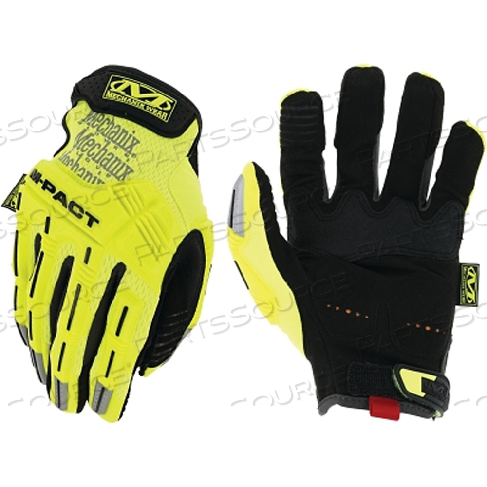 SAFETY M-PACT GLOVES, X-LARGE, HI-VIZ YELLOW/BLACK by Mechanix Wear