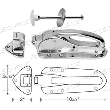 LATCH, CHROME, W/FL STRIKE/IR by Premco
