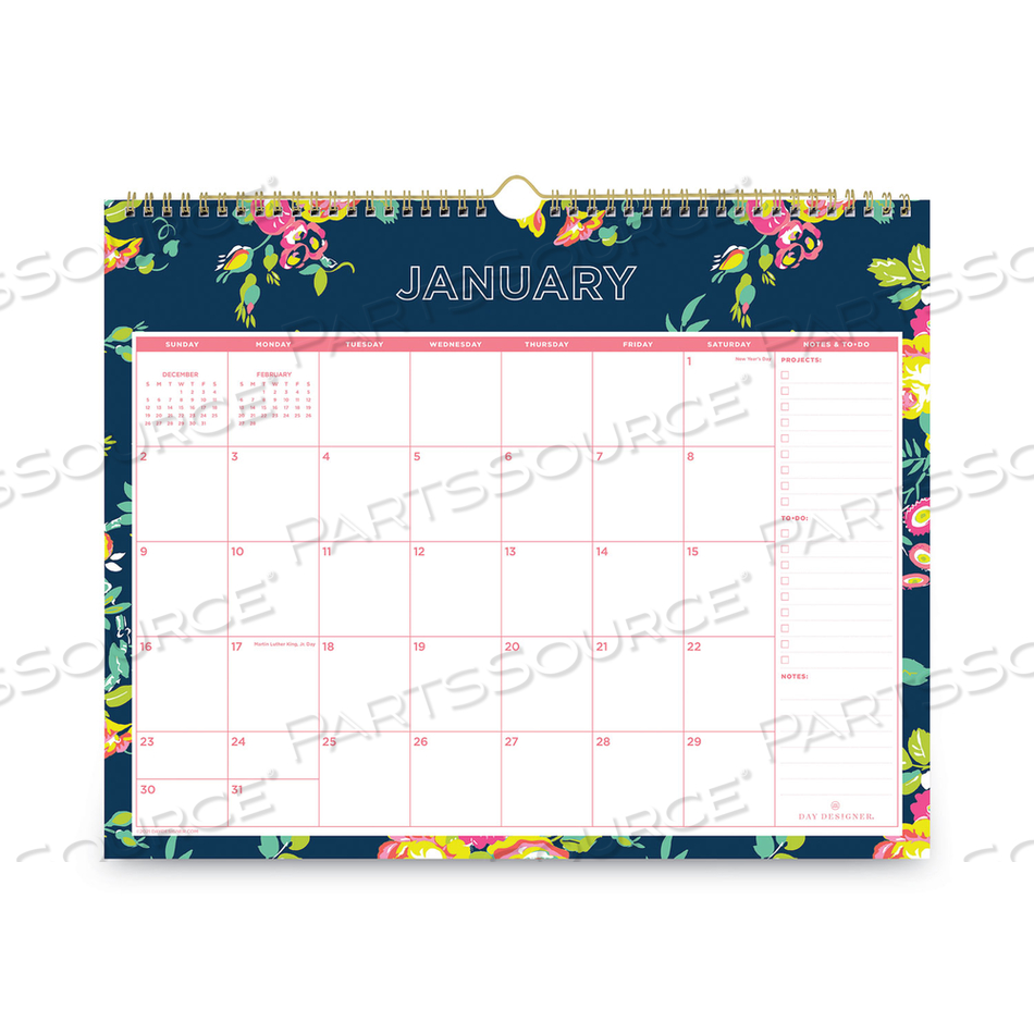 DAY DESIGNER PEYTON WALL CALENDAR, PEYTON FLORAL ARTWORK, 15 X 12, WHITE/NAVY SHEETS, 12-MONTH (JAN TO DEC): 2023 by Blue Sky DAY DESIGNER PEYTON WALL CALENDAR, PEYTON FLORAL ARTWORK, 15 X 12, WHITE/NAVY SHEETS, 12-MONTH (JAN TO DEC): 2023 by Blue Sky