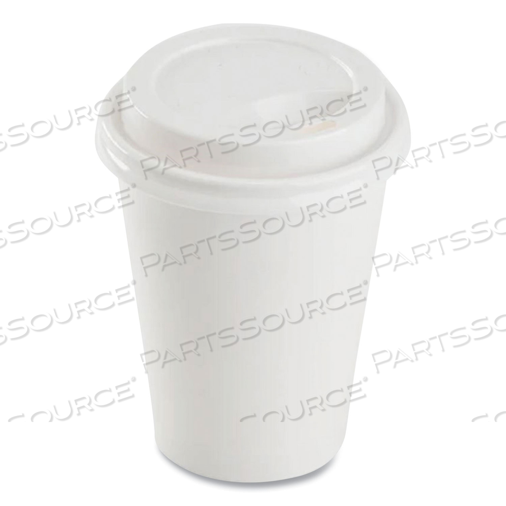 HOT CUP LIDS, FITS 8 OZ PAPER HOT CUPS, SIPPER LID, WHITE by Karat