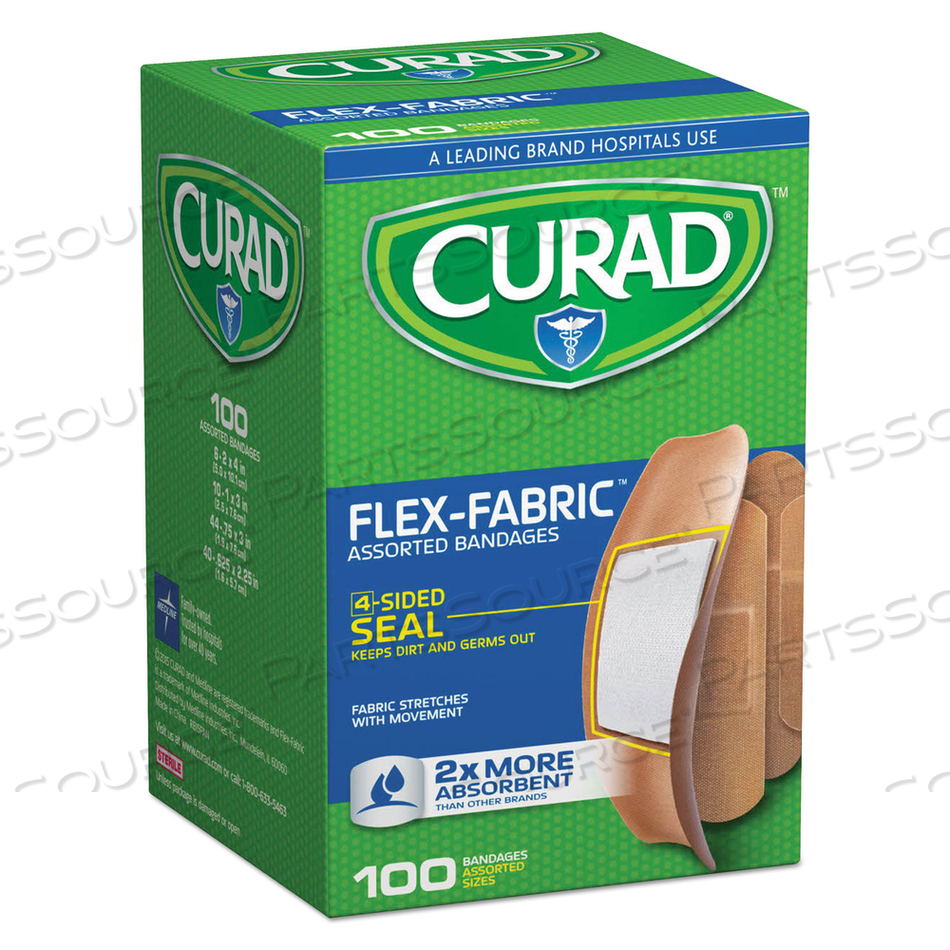 FLEX FABRIC BANDAGES, ASSORTED SIZES by Curad