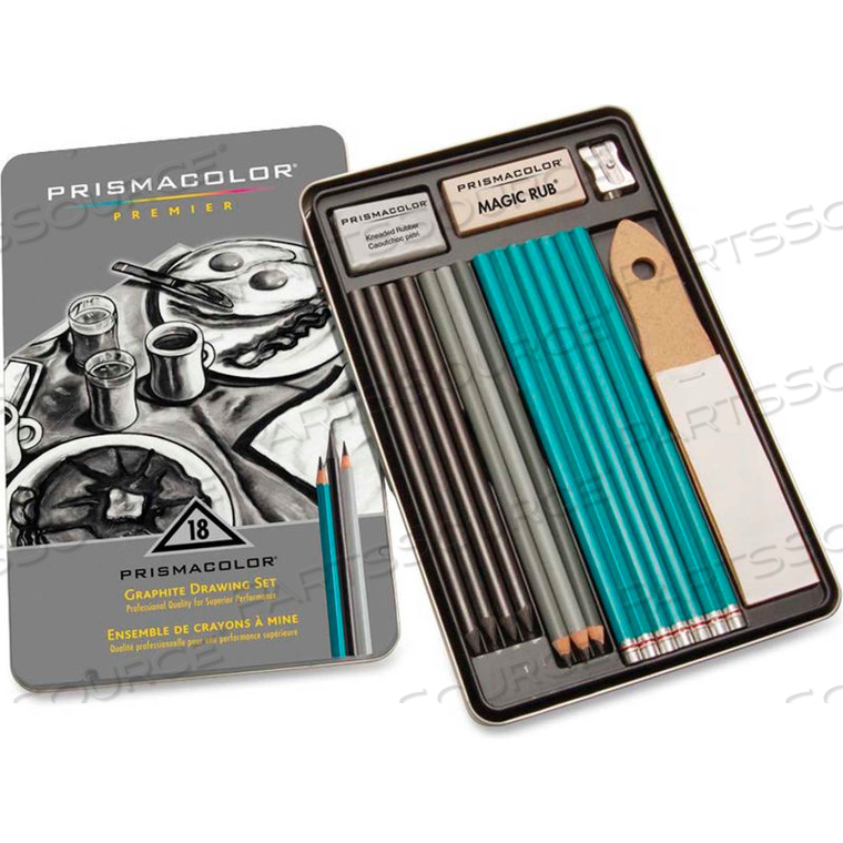 PREMIER GRAPHITE SET, 8B, 6B, 4B, 2B, B, HB, 2H, 4H, 6H PENCILS, GRAPHITE LEAD, 18/PK by Prismacolor PREMIER GRAPHITE SET, 8B, 6B, 4B, 2B, B, HB, 2H, 4H, 6H PENCILS, GRAPHITE LEAD, 18/PK by Prismacolor