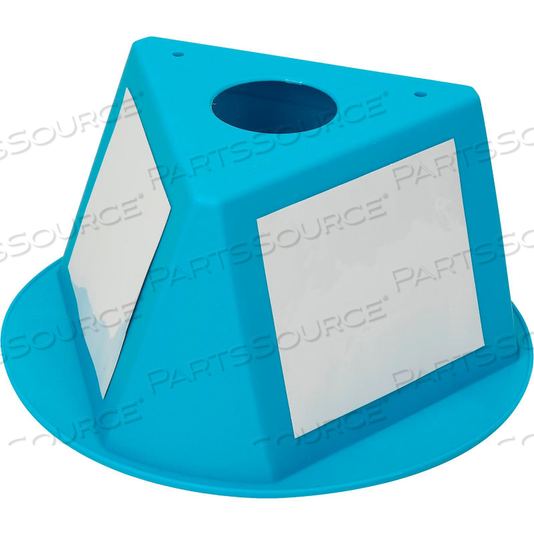 INVENTORY CONTROL CONE, 3 SIDED WITH DRY ERASE DECALS - TURQUOISE by Cee-Jay Research & Sales, LLC