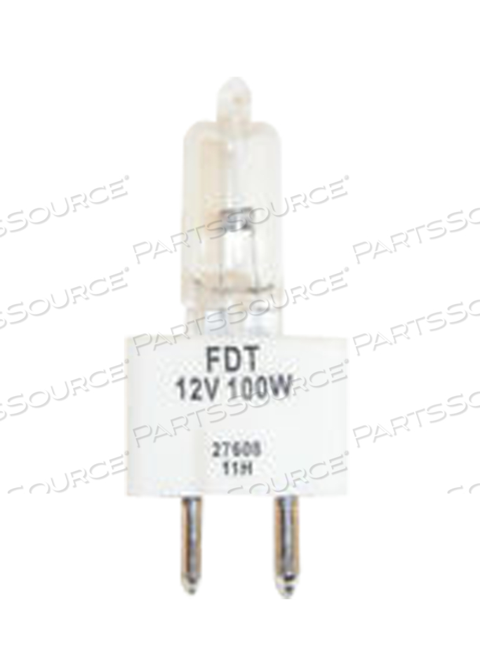 TUNGSTEN HALOGEN BULB, 100 W, 12 V, GY9.5 BI-PIN, T4, 3500 K, 100, 50 HR TUNGSTEN HALOGEN BULB, 100 W, 12 V, GY9.5 BI-PIN, T4, 3500 K, 100, 50 HR