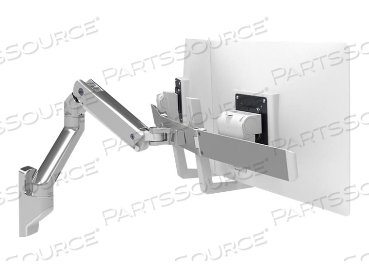 HX WALL DUAL MONITOR ARM (POLISHED ALUMINUM) by Ergotron, Inc.