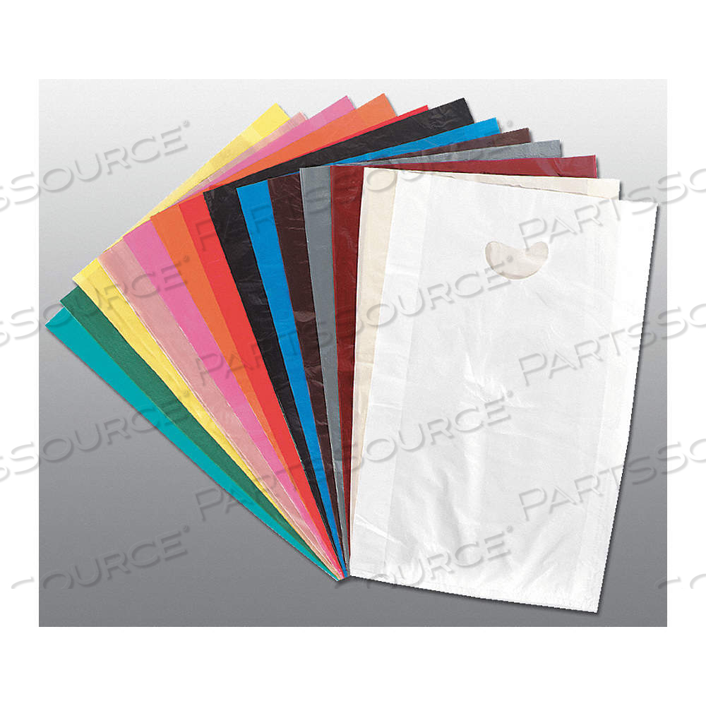MERCHANDISE BAGS, 12 IN X 3 IN X 18 IN, 0.7 MIL THICK, BLUE, DIE CUT, GUSSETED by Approved Vendor MERCHANDISE BAGS, 12 IN X 3 IN X 18 IN, 0.7 MIL THICK, BLUE, DIE CUT, GUSSETED by Approved Vendor