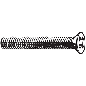 MACHINE SCREW, M6 THREAD SIZE, 10 MM LG, 18-8 STAINLESS STEEL, PLAIN, FLAT, PHILLIPS, METRIC by Fabory