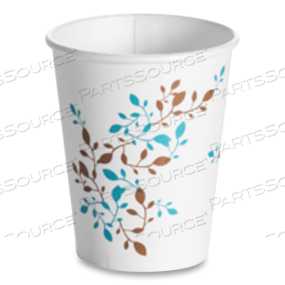 SINGLE WALL HOT CUPS, 8 OZ, VINE DESIGN, 1,000/CARTON 