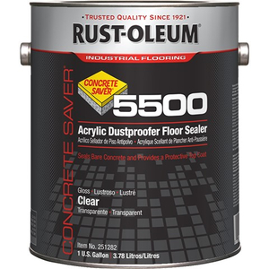 251282 RUST-OLEUM 5500 SEALER, 1 GAL, CLEAR, GLOSS, FLOOR, DUSTPROOFER, ACRYLIC by Rust-Oleum 251282 RUST-OLEUM 5500 SEALER, 1 GAL, CLEAR, GLOSS, FLOOR, DUSTPROOFER, ACRYLIC by Rust-Oleum