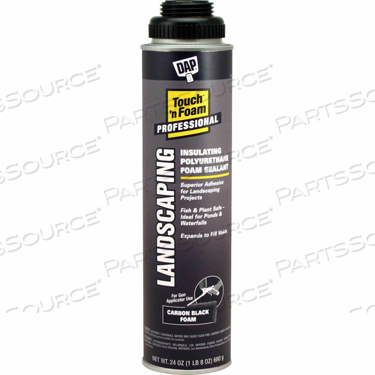 TOUCH 'N FOAM PRO LANDSCAPING EXTERIOR BLACK GUN FOAM - 24.0 OZ., BLACK - 