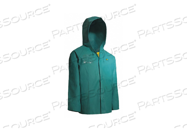 CHEMTEX RAIN JCKT ATTCHD HOOD GREEN S by Dunlop