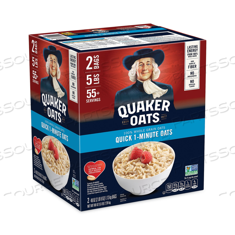 100% WHOLE GRAIN QUICK 1-MINUTE OATMEAL, 40 OZ BAGS, 2 BAGS/BOX 