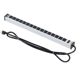 24-IN. 16 OUTLET ALUMINUM POWER STRIP WITH 15-FT CORD ETL/CETL by Approved Vendor