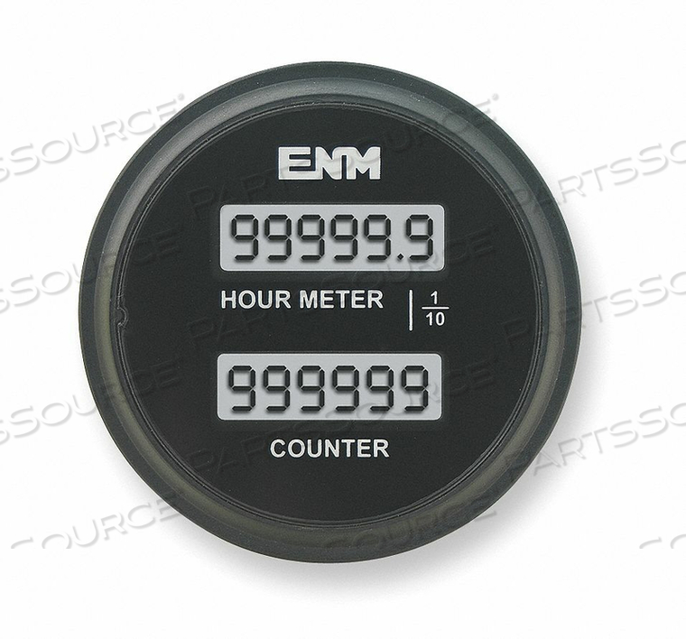 HOUR METER/COUNTER LCD 6DIGIT 8-32 VDC by ENM HOUR METER/COUNTER LCD 6DIGIT 8-32 VDC by ENM