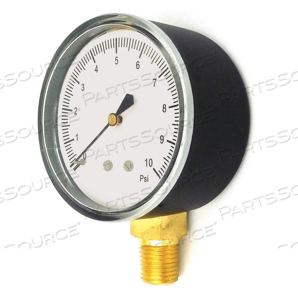 LOW PRESSURE GAUGE, FOR INERT GASES, 0 TO 10 PSI, 2 1/2 IN DIAL, 1/4 IN NPT MALE by Approved Vendor LOW PRESSURE GAUGE, FOR INERT GASES, 0 TO 10 PSI, 2 1/2 IN DIAL, 1/4 IN NPT MALE by Approved Vendor