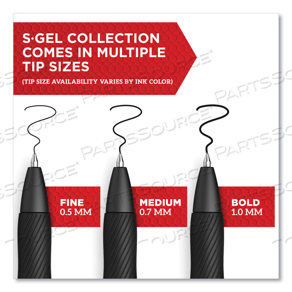 S-GEL HIGH-PERFORMANCE GEL PEN, RETRACTABLE, BOLD 1 MM, BLACK INK, BLACK BARREL, 4/PACK by Sharpie