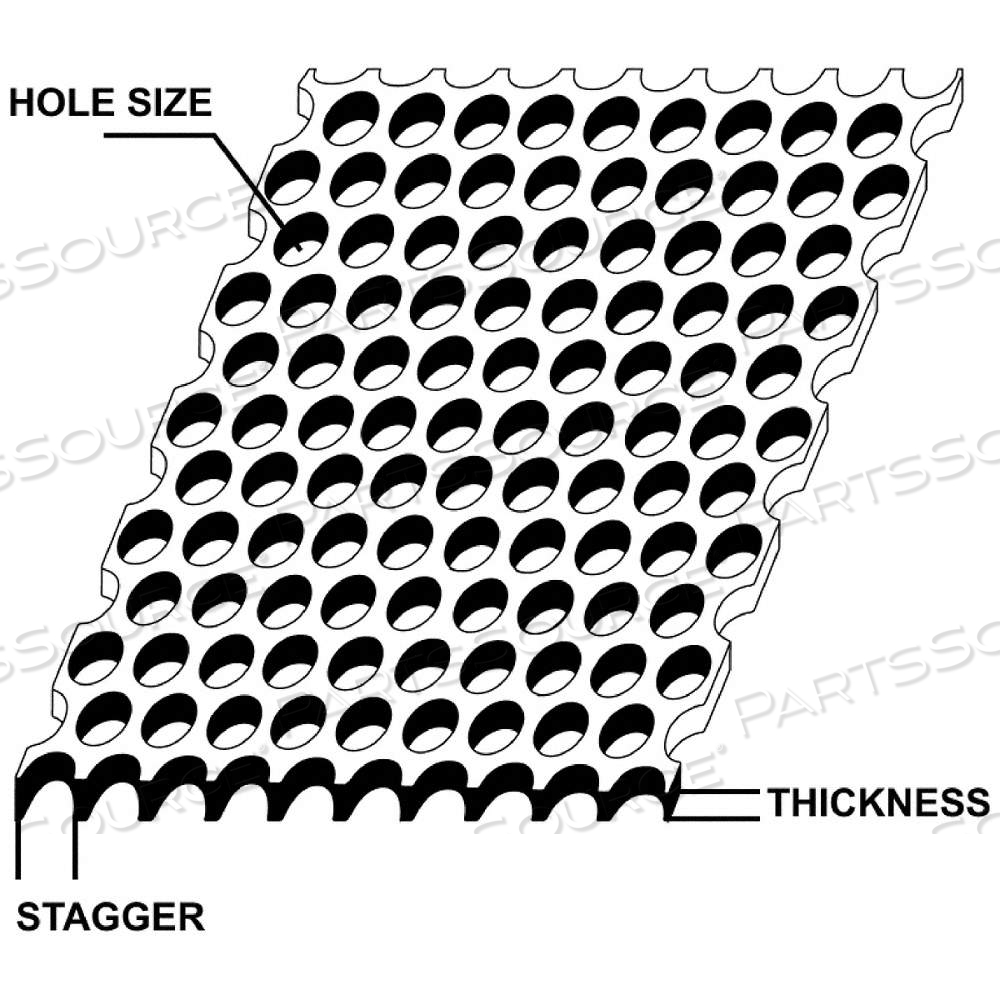 A36 CARBON STEEL SQUARE PERFORATED SHEET, 0.135 IN THICK, 12 IN X 12 IN NOMINAL SIZE (WXL), MILL by Approved Vendor A36 CARBON STEEL SQUARE PERFORATED SHEET, 0.135 IN THICK, 12 IN X 12 IN NOMINAL SIZE (WXL), MILL by Approved Vendor