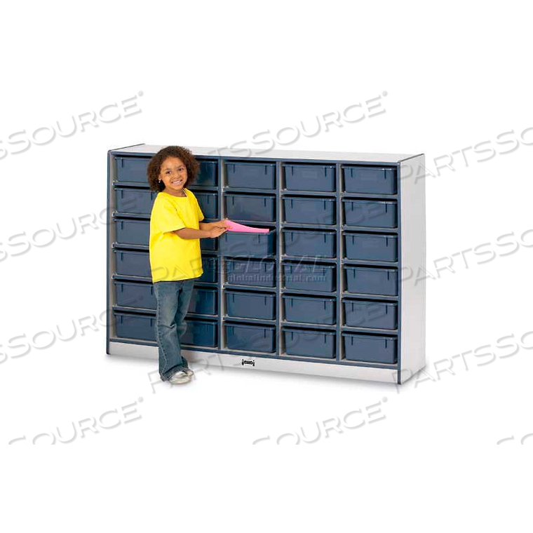 30 TUB MOBILE CUBBIE W/O TUBS, 60"W X 15"D X 42"H, GRAY LAMINATE, BLACK EDGE by Jonti-Craft Inc 30 TUB MOBILE CUBBIE W/O TUBS, 60"W X 15"D X 42"H, GRAY LAMINATE, BLACK EDGE by Jonti-Craft Inc