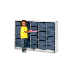 30 TUB MOBILE CUBBIE W/O TUBS, 60"W X 15"D X 42"H, GRAY LAMINATE, BLACK EDGE by Jonti-Craft Inc