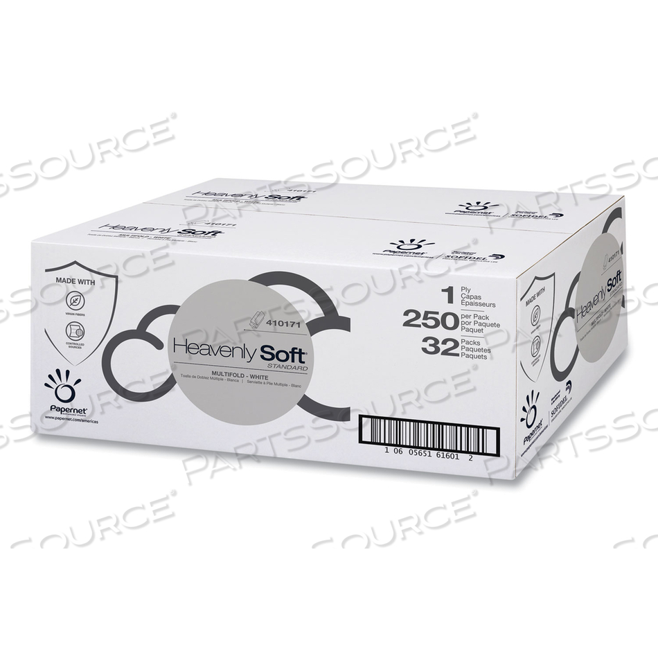 HEAVENLY SOFT MULTI-FOLD TOWEL, STANDARD, 1-PLY, 4 X 9.5, WHITE by Papernet