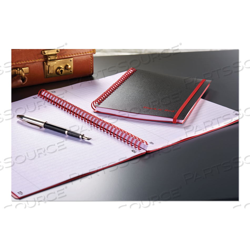 FLEXIBLE COVER TWINWIRE NOTEBOOK, SCRIBZEE COMPATIBLE, 1 SUBJECT, WIDE/LEGAL RULE, BLACK COVER, 8.25 X 5.63, 70 SHEETS by Black n' Red