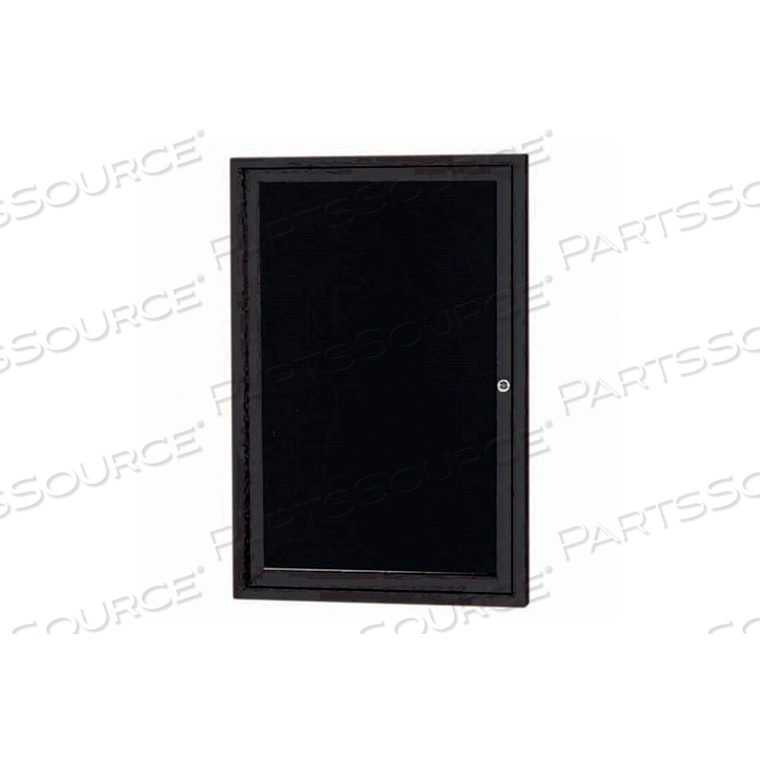 1 DOOR ENCLOSED LETTER BOARD CABINET BLACK POWDER COATED - 24"W X 36"H by Aarco Products 1 DOOR ENCLOSED LETTER BOARD CABINET BLACK POWDER COATED - 24"W X 36"H by Aarco Products