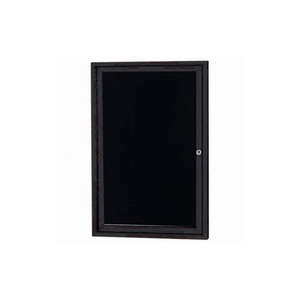 1 DOOR ENCLOSED LETTER BOARD CABINET BLACK POWDER COATED - 24"W X 36"H by Aarco Products