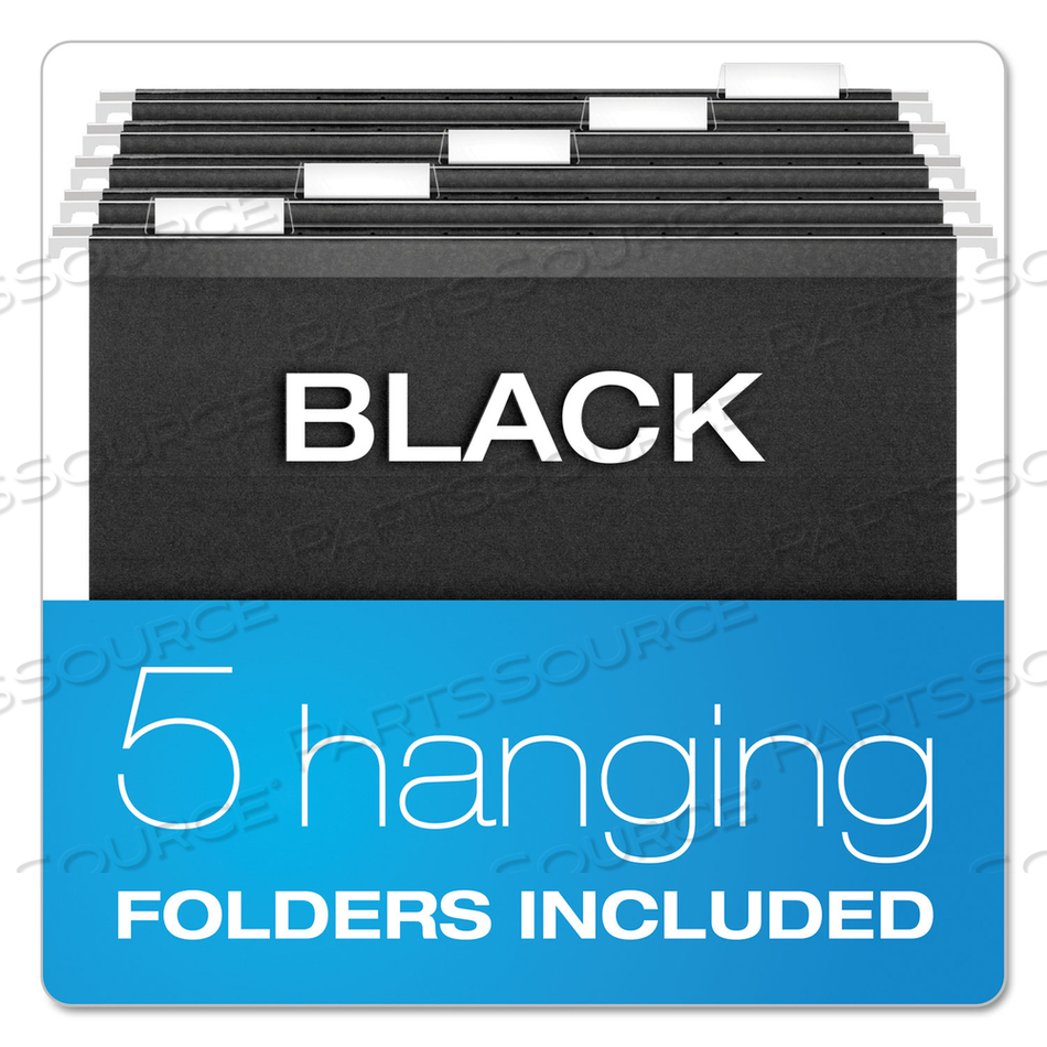 DESKTOP FILE WITH HANGING FOLDERS, LETTER SIZE, 6" LONG, BLACK by Esselte Pendaflex Corp.