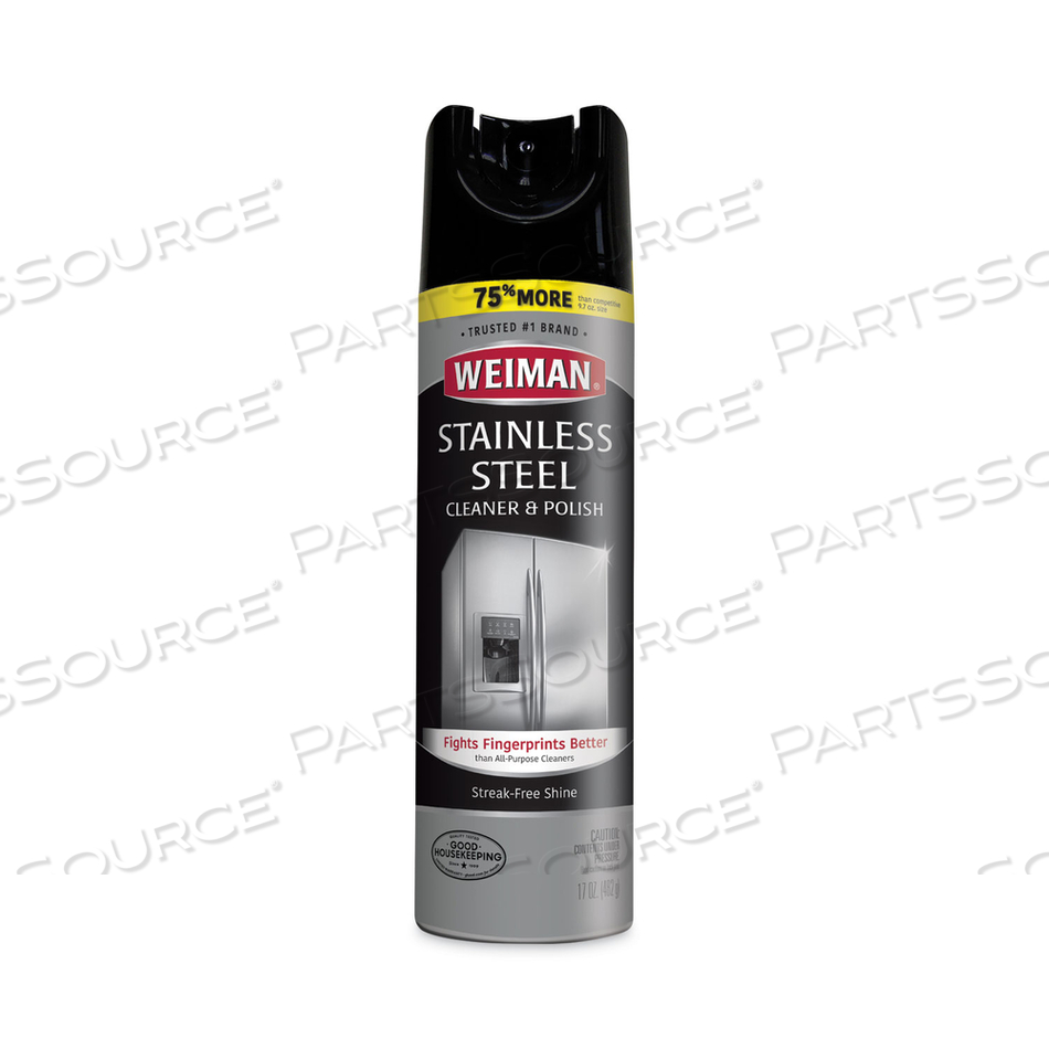 STAINLESS STEEL CLEANER AND POLISH, 17 OZ AEROSOL by Weiman STAINLESS STEEL CLEANER AND POLISH, 17 OZ AEROSOL by Weiman