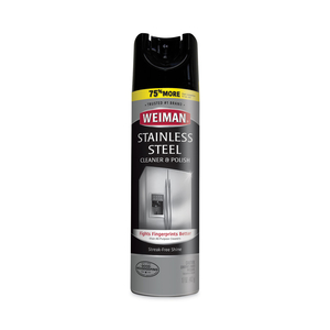 STAINLESS STEEL CLEANER AND POLISH, 17 OZ AEROSOL, 6/CARTON by Weiman