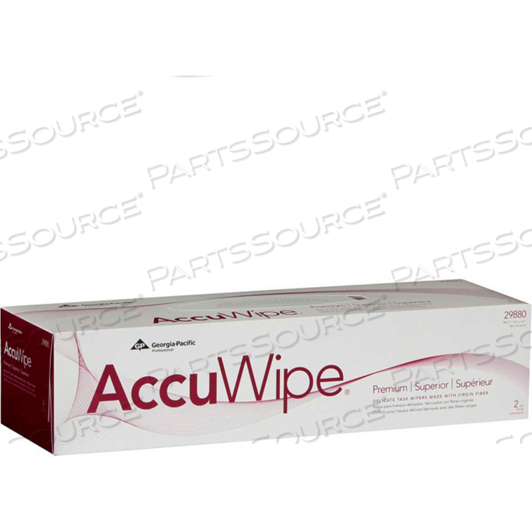 ACCUWIPE WHITE PREMIUM 2-PLY DELICATE TASK WIPERS, 90 SHEETS/BOX, 15 BOXES/CASE 