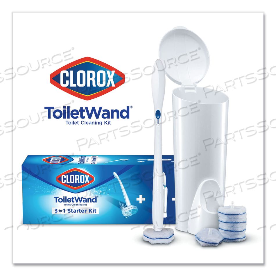 TOILETWAND DISPOSABLE TOILET CLEANING SYSTEM: HANDLE, CADDY AND REFILLS, WHITE by Clorox