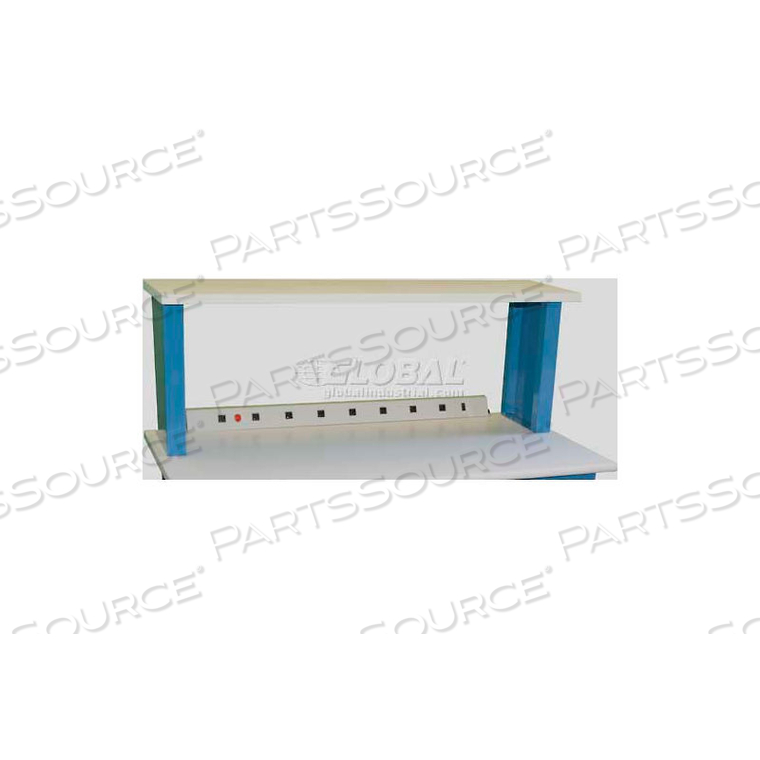 WSI INSTRUMENT RISER SHELF, 15"D X 60"W X 20"H, WHITE LAMINATE, BLUE EPOXY by Workstation Industries, Inc. WSI INSTRUMENT RISER SHELF, 15"D X 60"W X 20"H, WHITE LAMINATE, BLUE EPOXY by Workstation Industries, Inc.