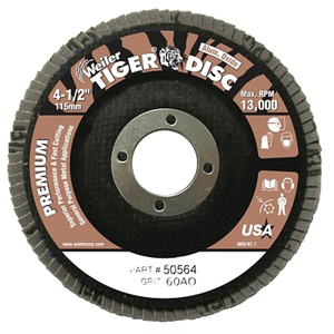 4-1/2IN. TIGER DISC ABRASIVE FLAP DISC by Weiler 4-1/2IN. TIGER DISC ABRASIVE FLAP DISC by Weiler