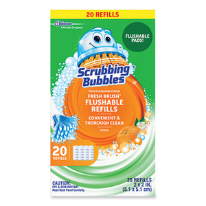 FRESH BRUSH TOILET CLEANING SYSTEM REFILL, CITRUS SCENT, 20/PACK by Scrubbing Bubbles